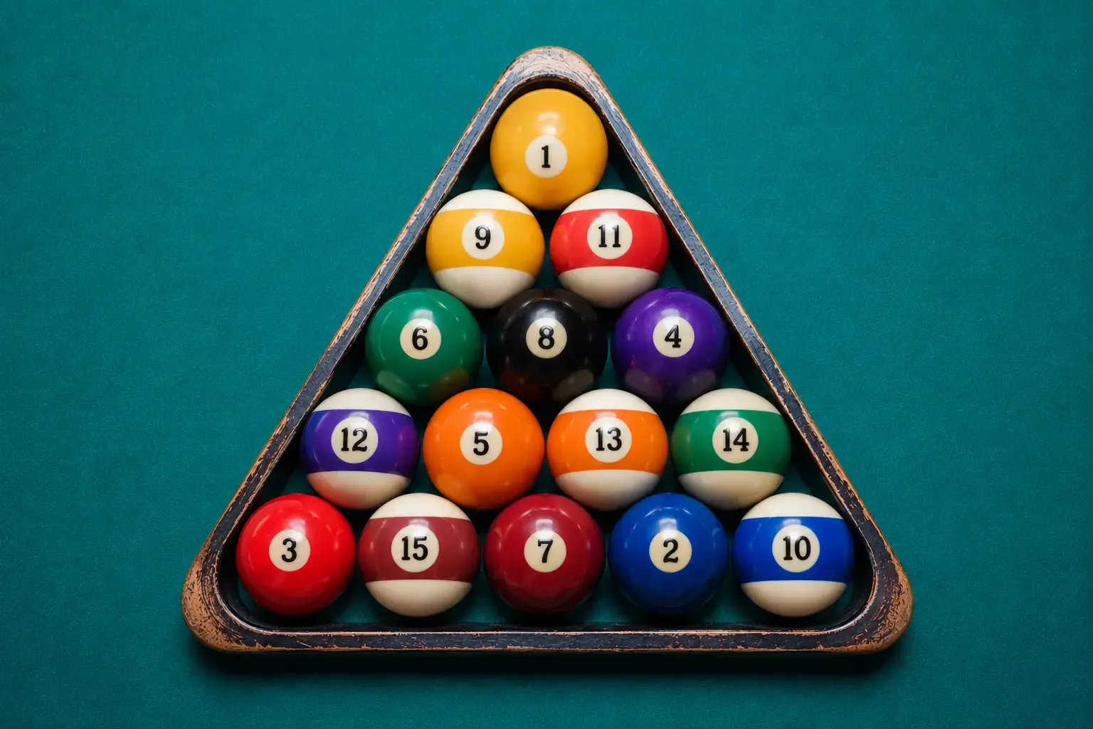 Example of a legal 8-ball rack